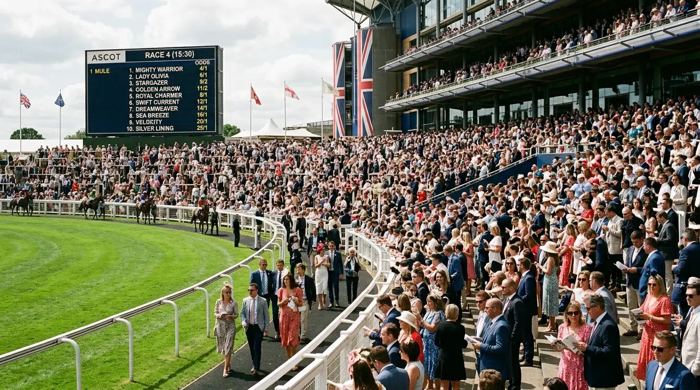 Chart showing UK horse racing betting turnover trends and mobile betting growth
