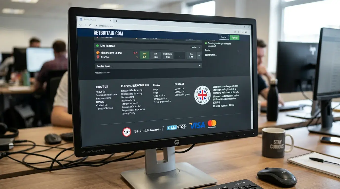 UK Gambling Commission logo displayed on a licensed bookmaker website
